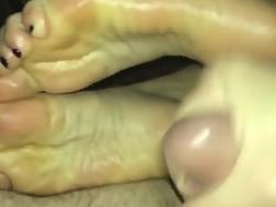 Feet rubbing cock