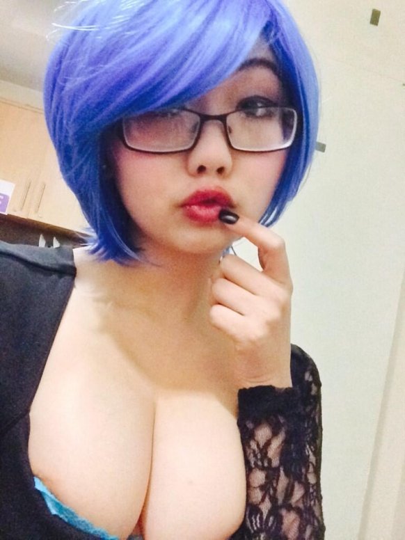 Blue hair glasses