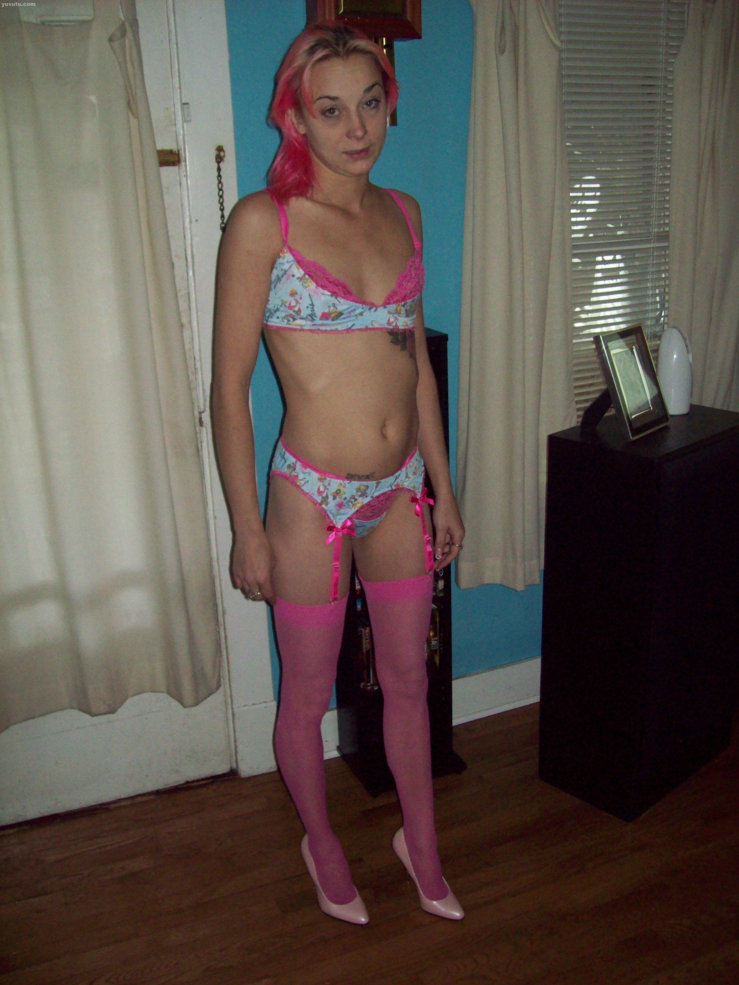 Pink haired slut