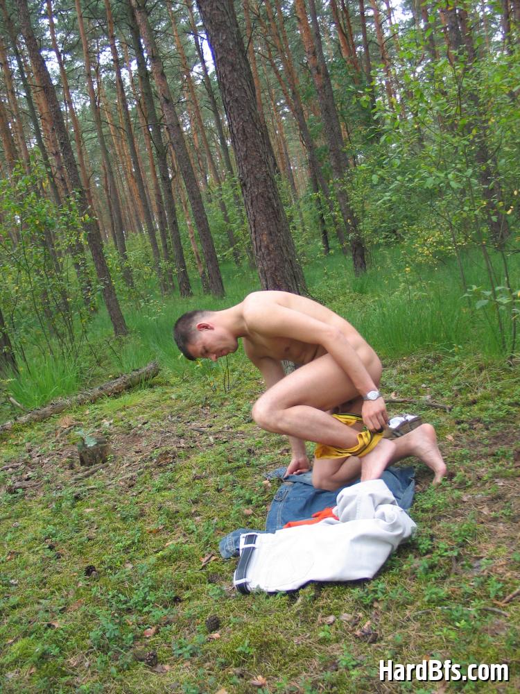 Outdoor woods masturbation