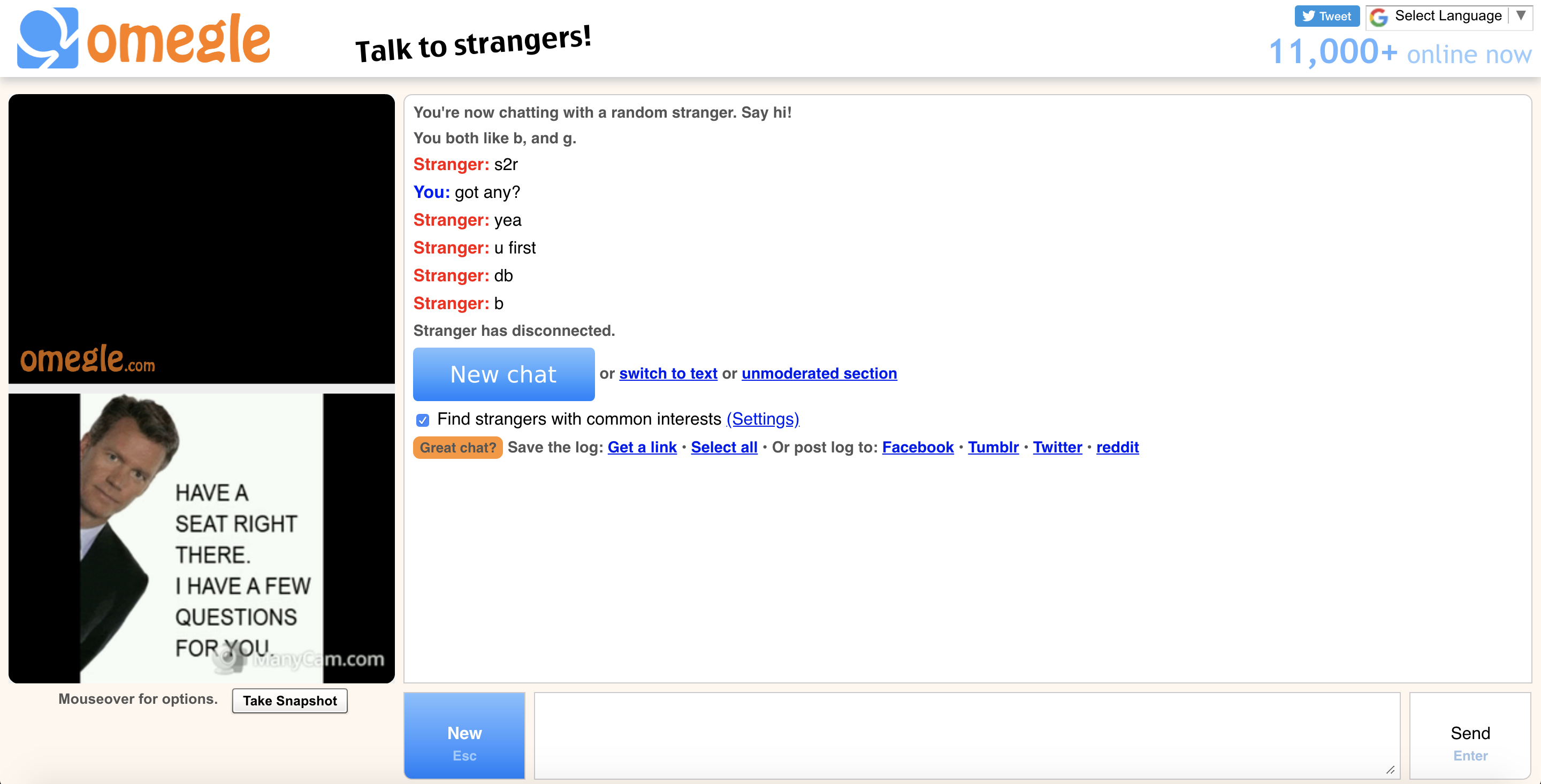 Young girl omegle