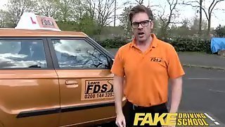 The P. recommendet Fake Driving School busty examiner passes excitable young man on his test