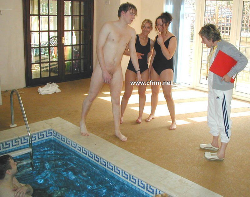 Boys swim naked with girls