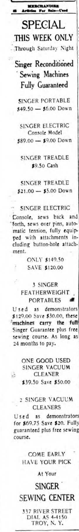 Singer sewing vintage ads