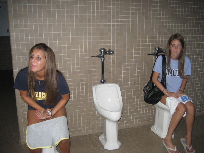 best of In Ladies urinals peeing