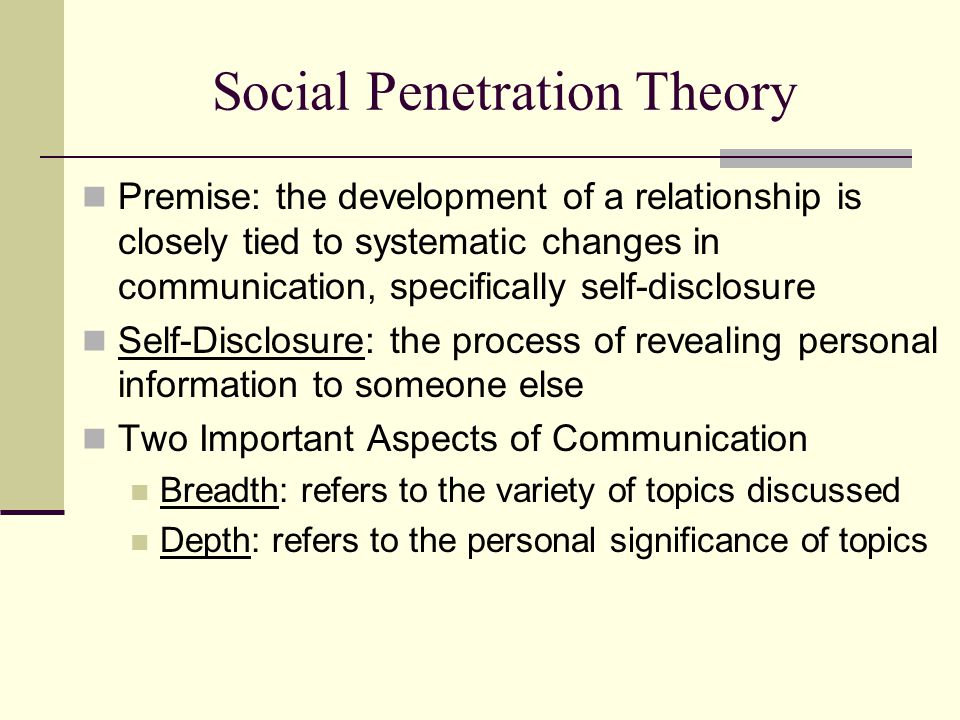 Dracula reccomend Stages of social penetration process