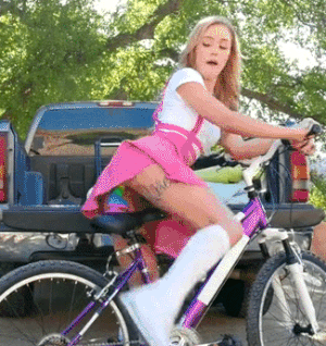 Fit girl tested new spinning dildo bike - couple homemade.