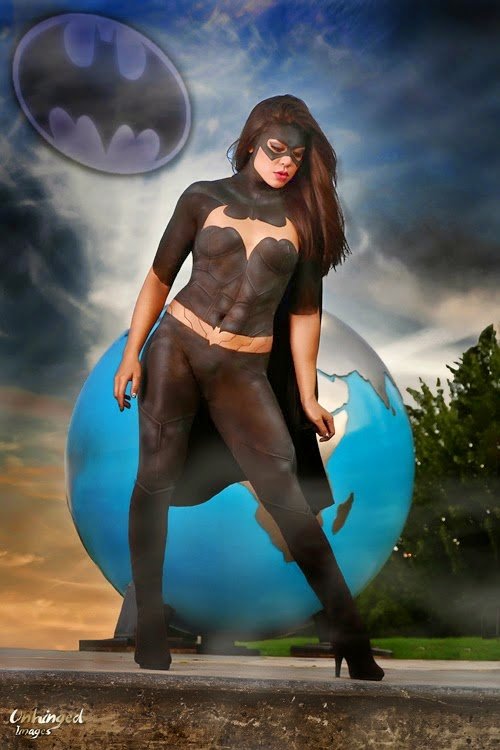 Nude body painted superheroine - Adult archive