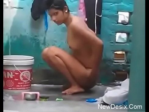 Winter reccomend indian girl bathing