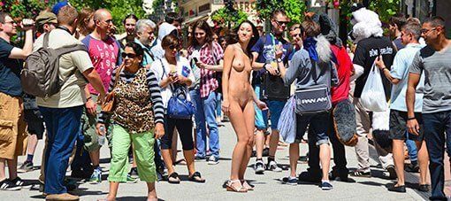 White girl naked public