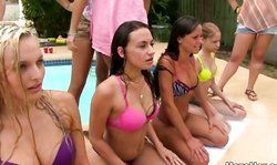 Teen pool party anal