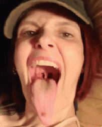 Long tongue girl